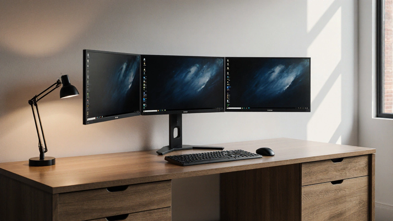 Sind 3 Monitore sinnvoll? - Vor- und Nachteile für den Schreibtisch mit Stauraum