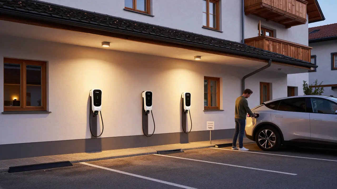 Elektroladestationen in Wohnanlagen: So erhalten Eigentümer Förderung im Jahr 2025
