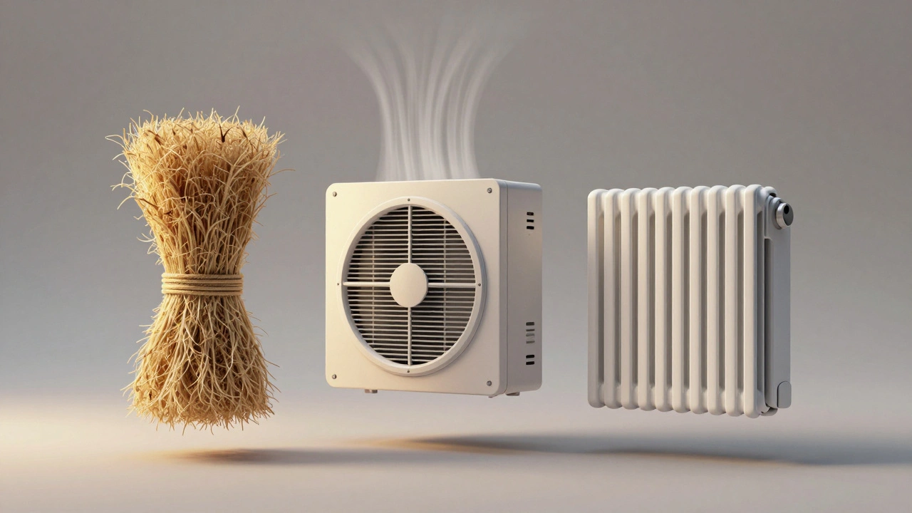 Symbolische Darstellung von natürlicher Dämmung, dezentraler Lüftung und niederthermischer Heizung für Denkmalschutz.