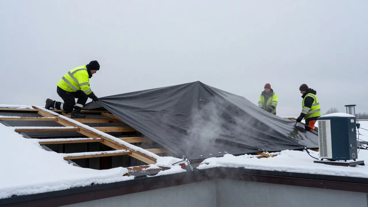 Dachsanierung im Winter: Risiken, Trocknung und Planung im Detail