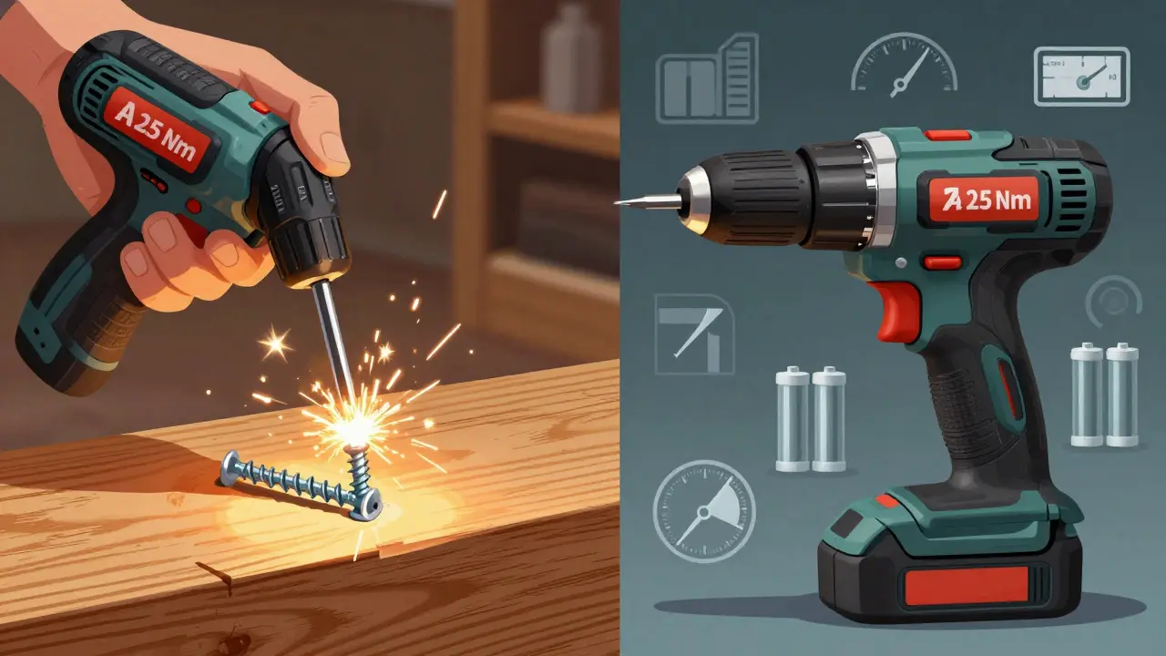 Vergleich: Billiger Schrauber mit rutschender Schraube vs. professionelles Modell, das sie sicher eindreht.