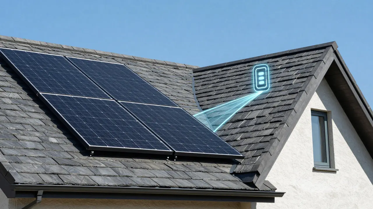 Neues Dach mit integrierten Solarmodulen und Schieferdeckung