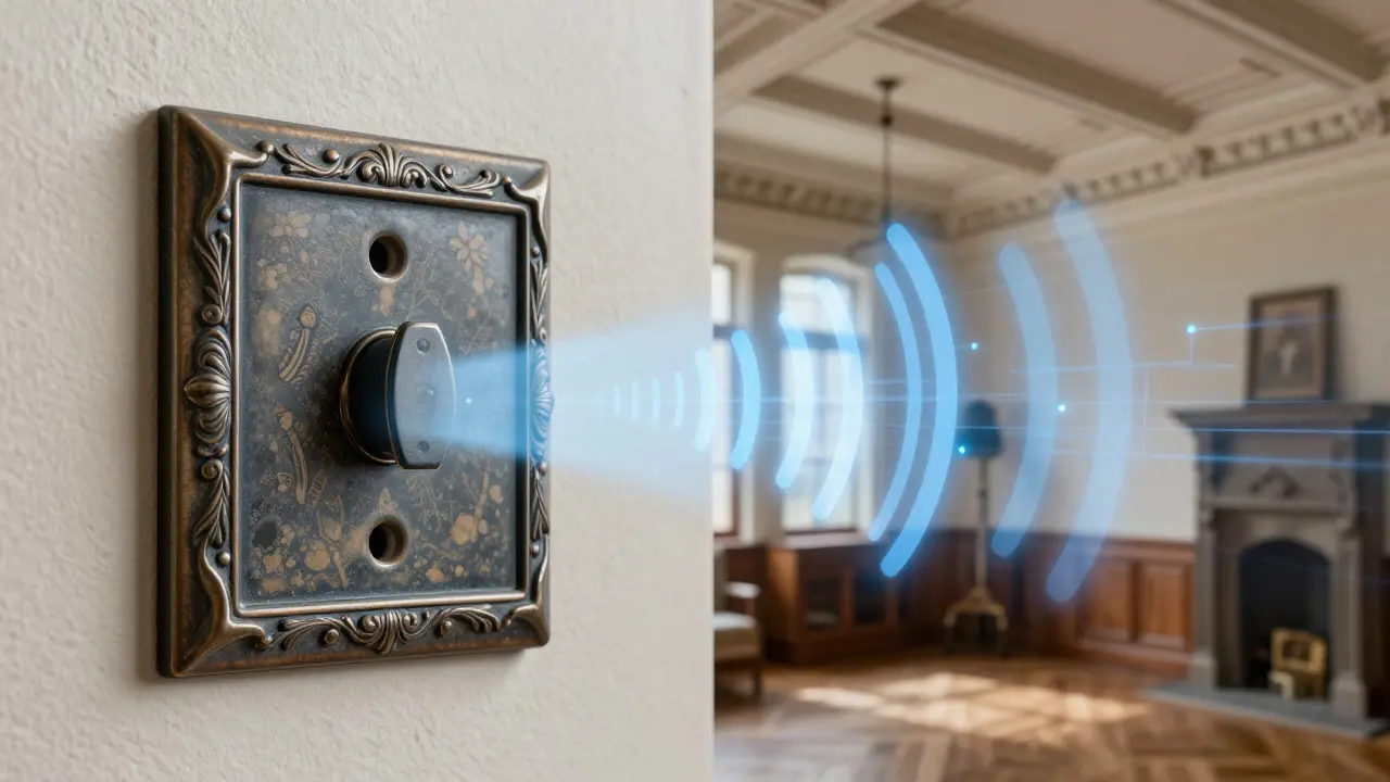 Historisch gestalteter Schalter mit moderner Smart-Home-Technologie