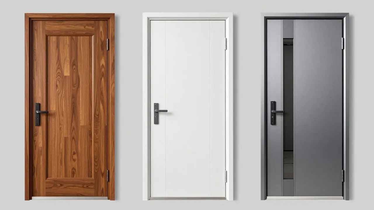 Vergleich von Haustüren aus Holz, Kunststoff und Aluminium