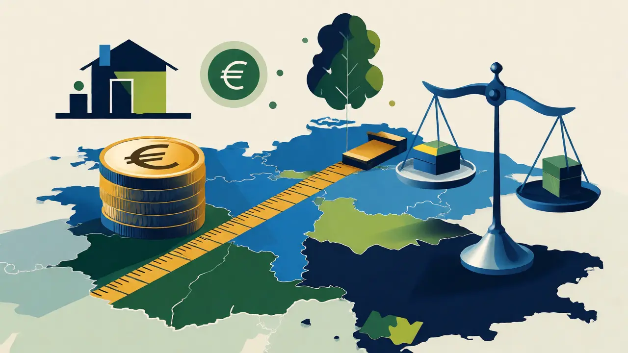 Konzeptillustration zu variablen Vermessungskosten in Deutschland