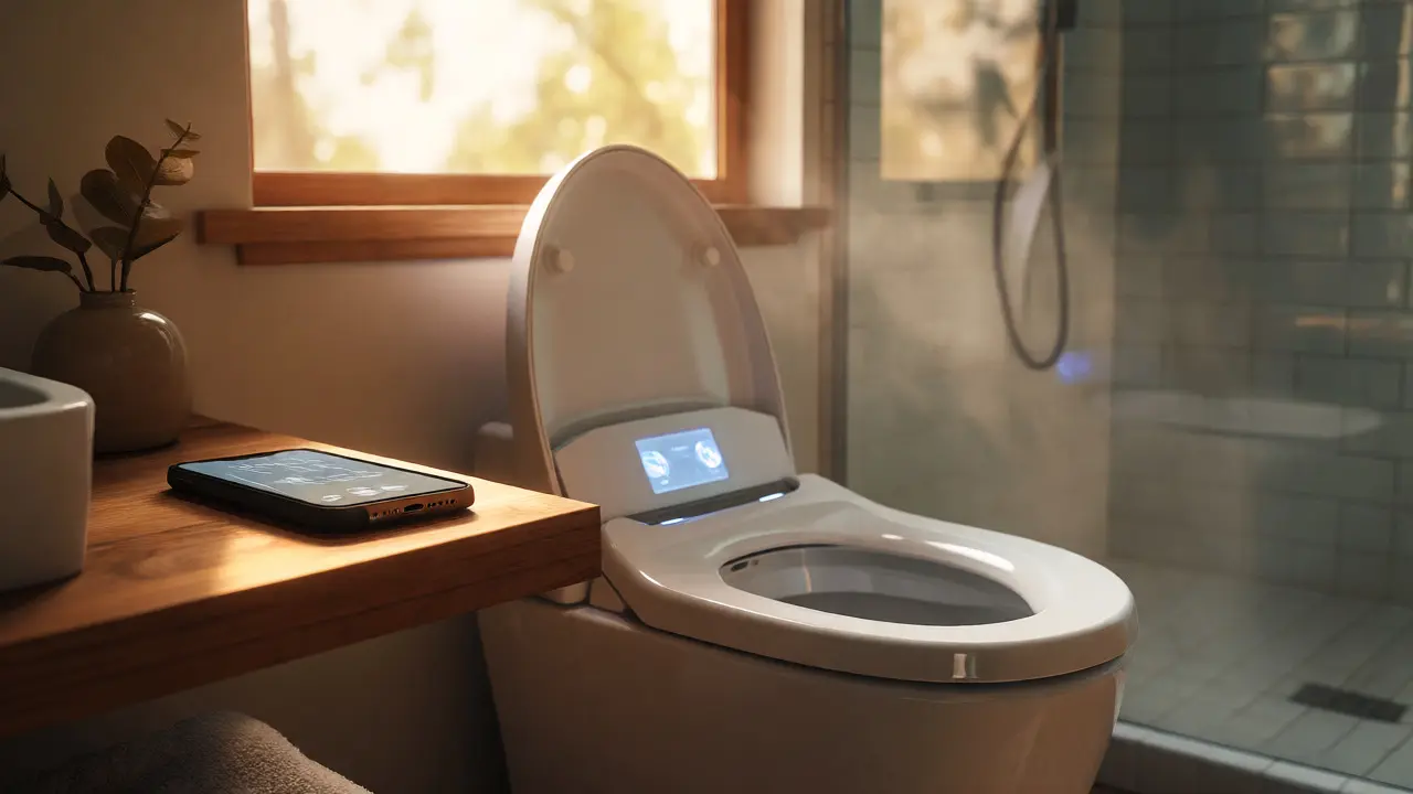 Entspanntes Smart-Home-Bad mit integrierter Toilette und lokaler Steuerung