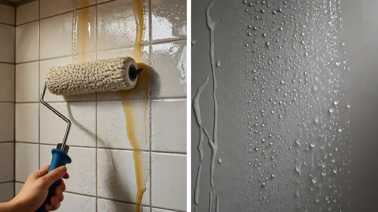 Schutzschicht gegen Fett und Wasser auf Küche- und Badwänden